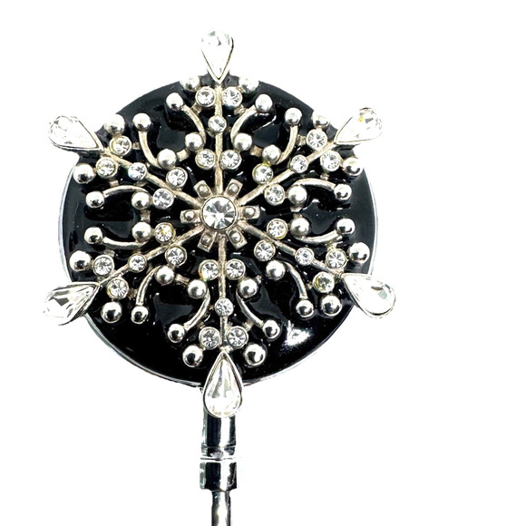 SNOWFLAKE JEWELED PURSE HOOK HANDBAG HOLDER CRYSTAL TABLE HANGER GIFT IDEA - Picture 2 of 4